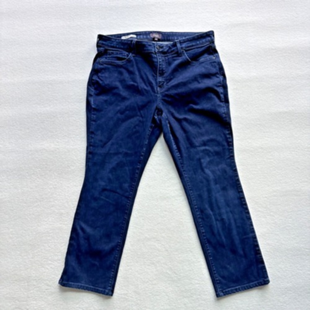 NYDJ Women Jeans 16W Marilyn Straight Dark Wash Plus Size Classic Stretch Preppy
